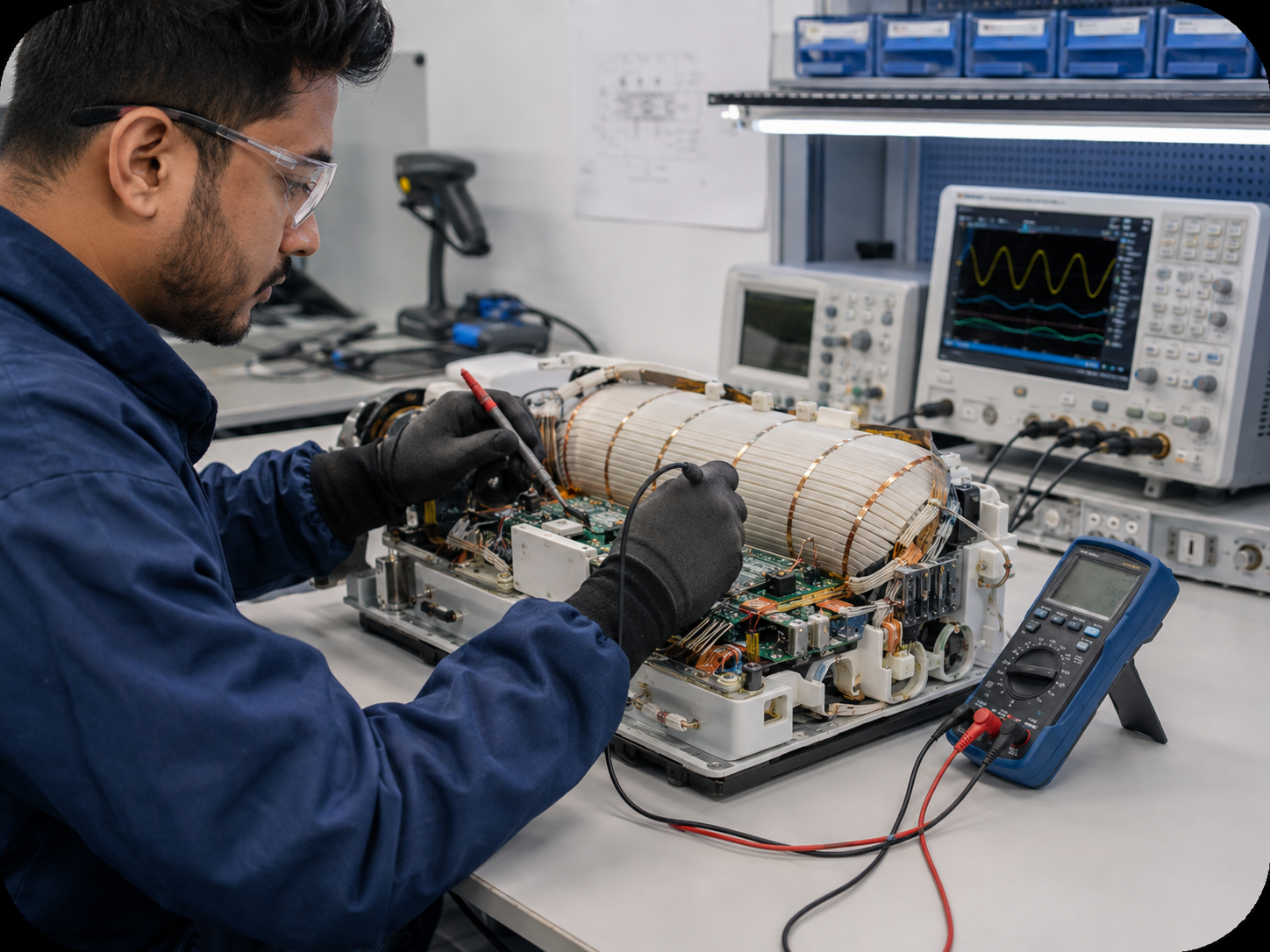Reparación de tarjeta médica en laboratorio