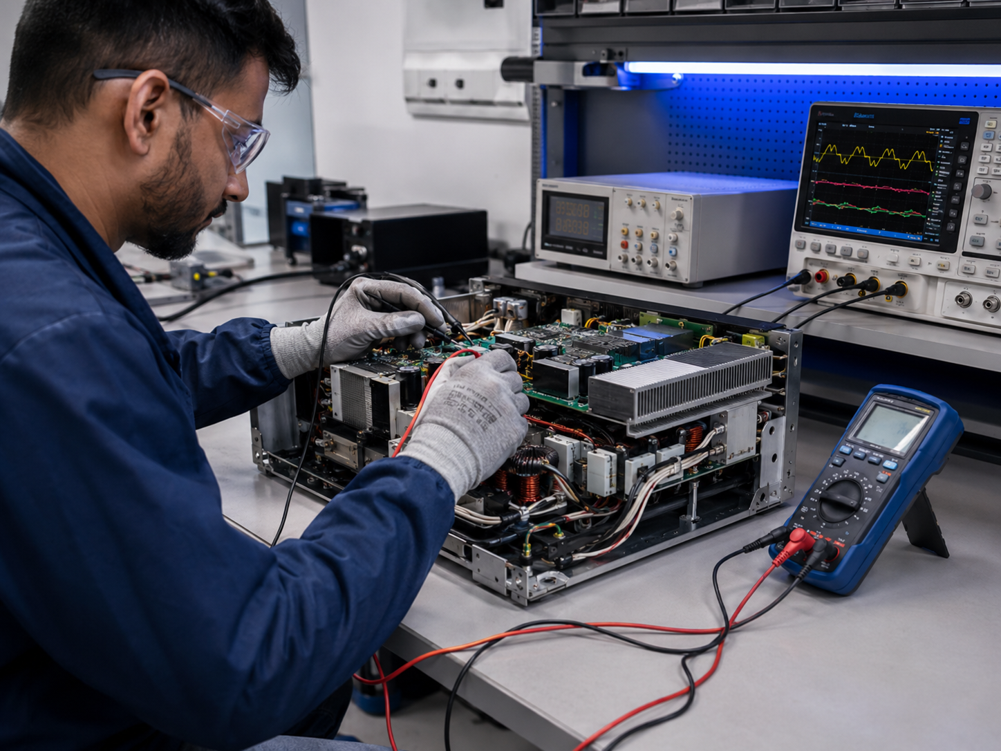 Pruebas sobre inverter en laboratorio técnico