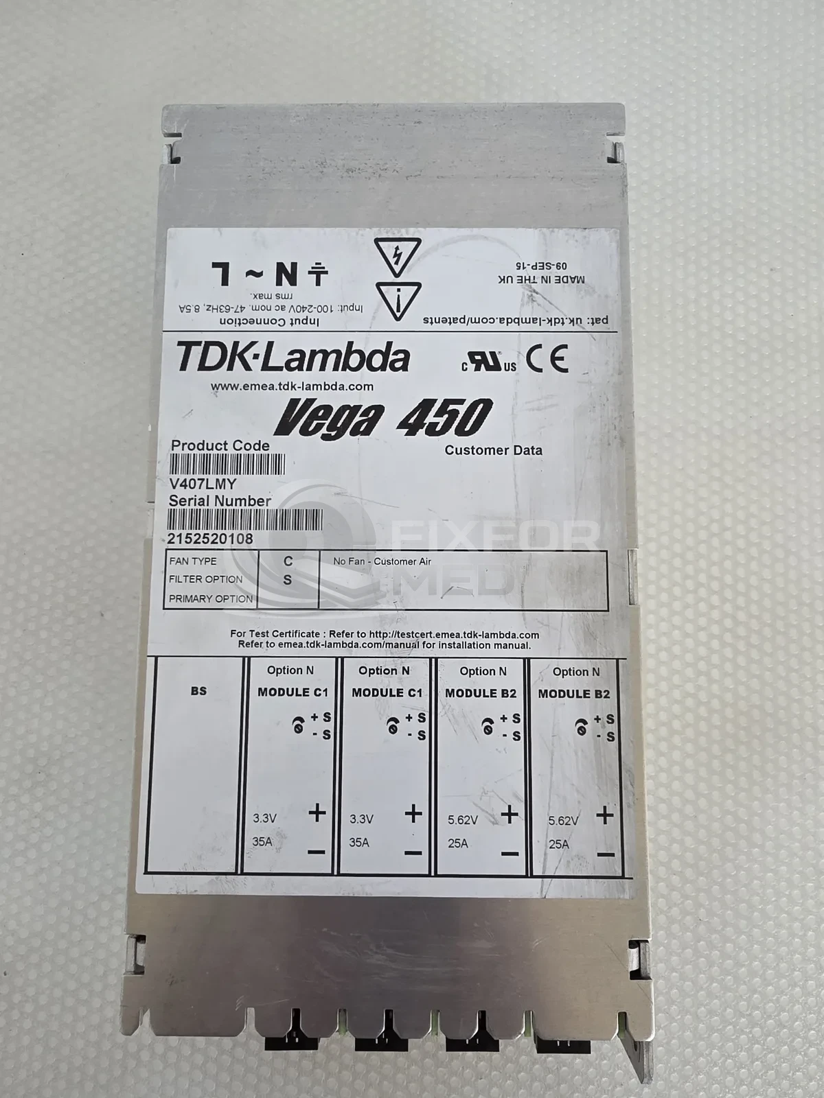 TDK-LAMBDA VEGA 450 - PN v407LMY
