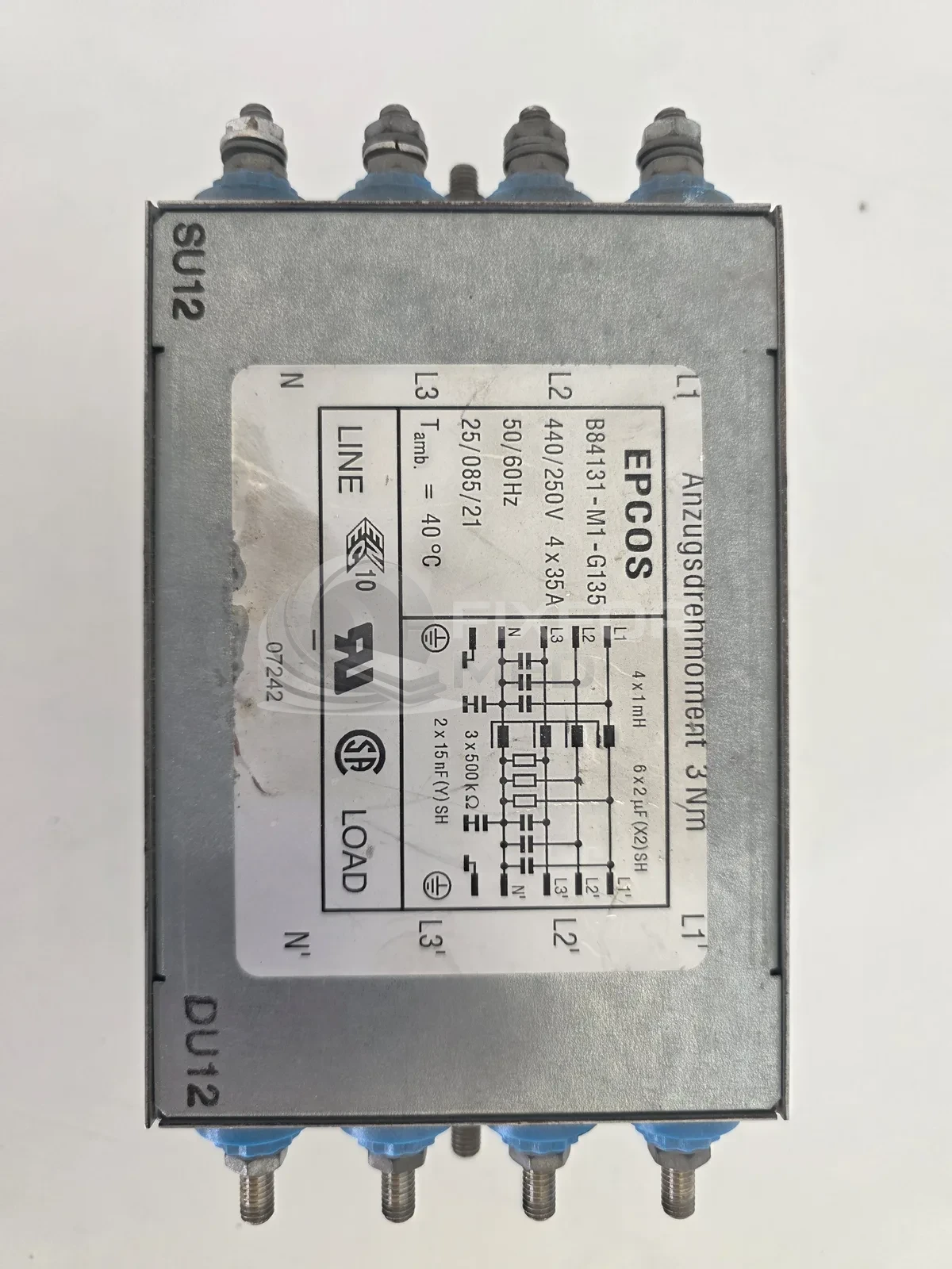 EMI Line filter 250/440V 35A - PN B84131-M1-G135